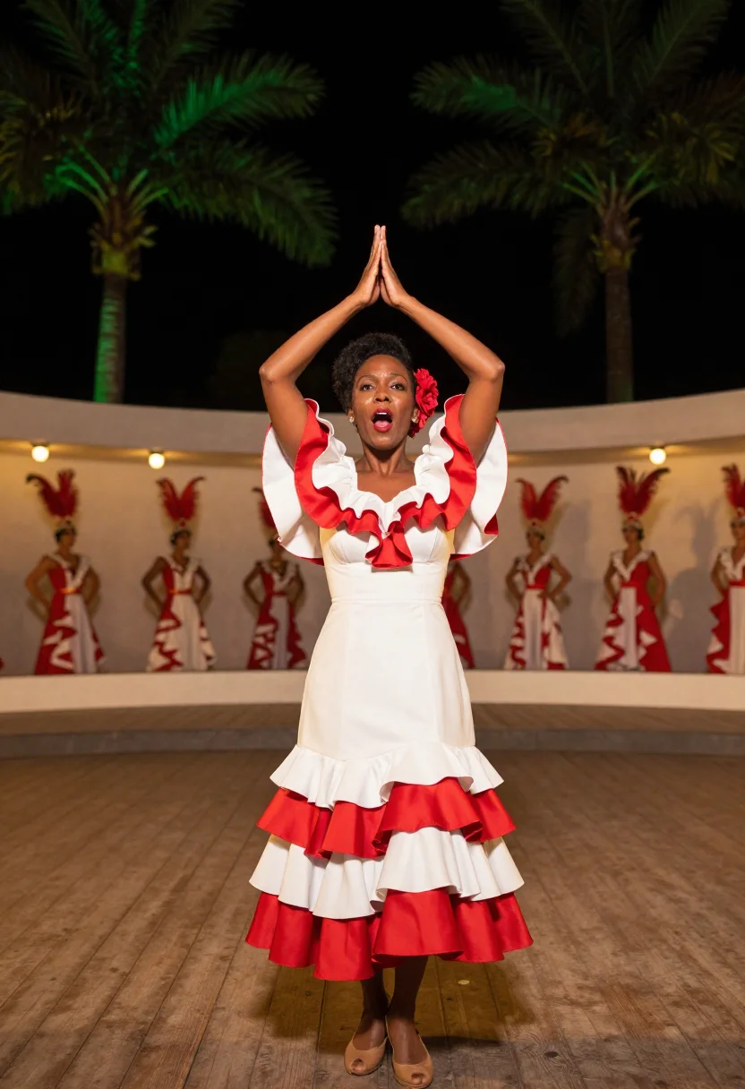 AI celia cruz sample — portrait of a woman, a waist-up cabaret photograph of a woma
