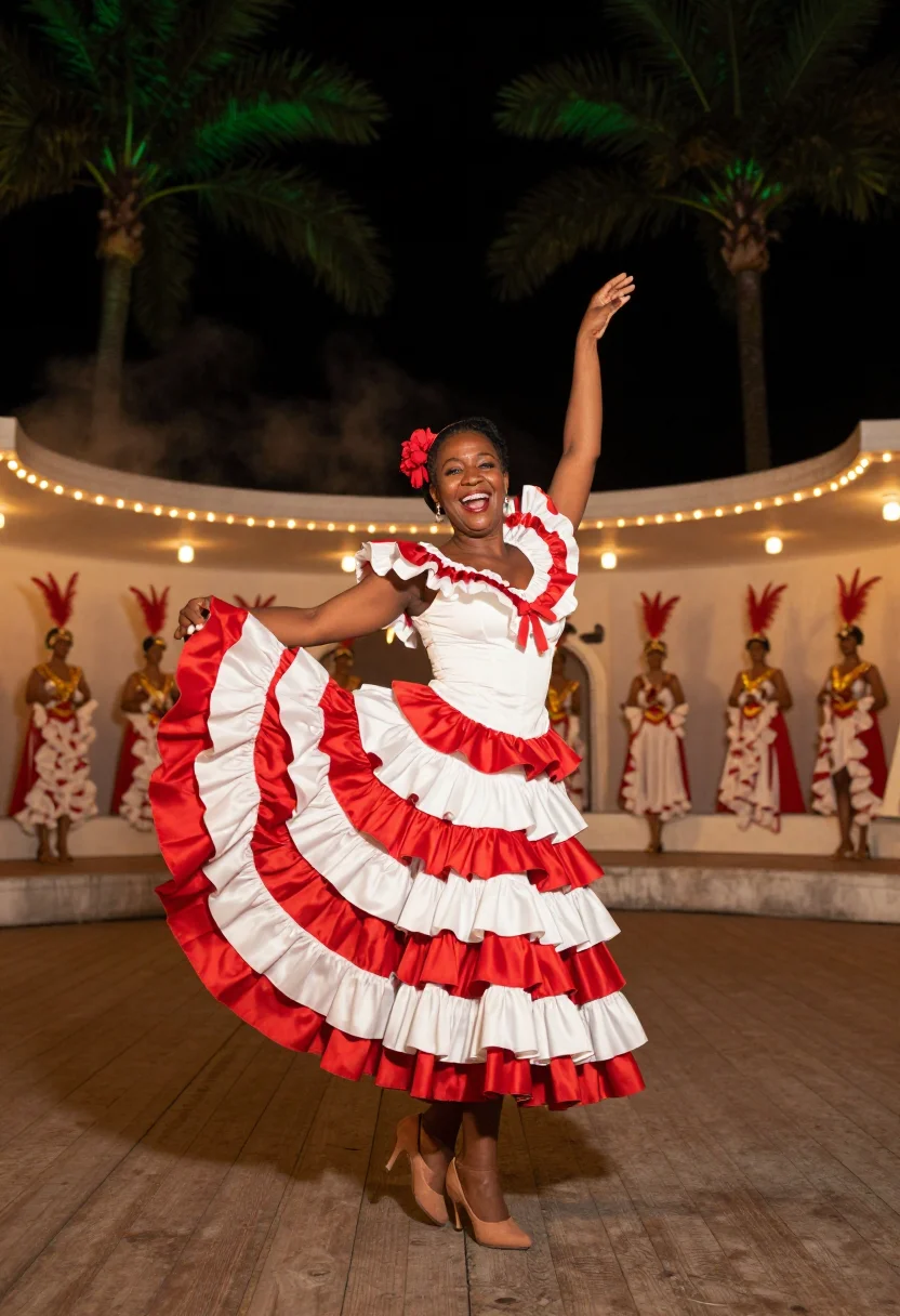AI celia cruz sample — portrait of a woman, a full-length cabaret photograph of a w