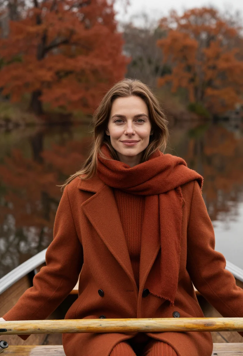 AI central park rowboat rust sample — portrait of a woman, framed chest-up, the crop stopping at t