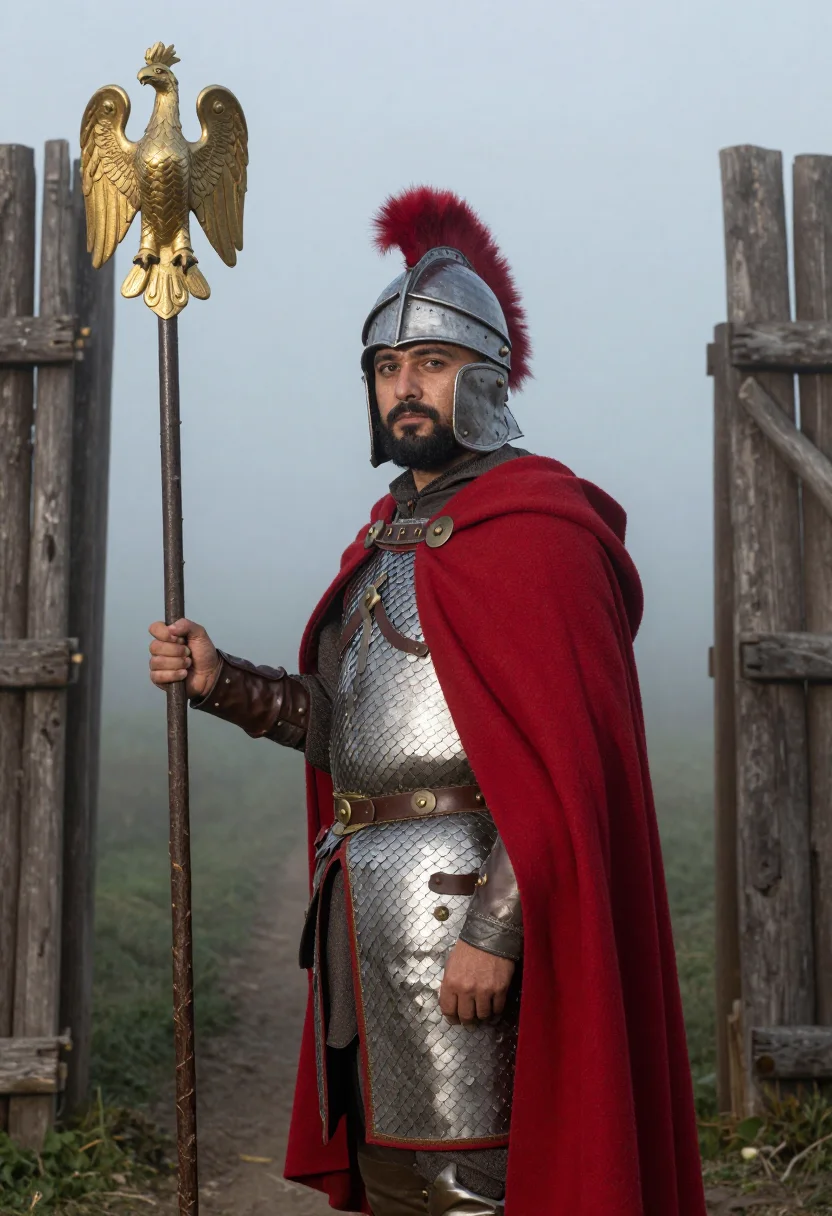 AI centurion sample — portrait of a man, three-quarter-length portrait of a Medite
