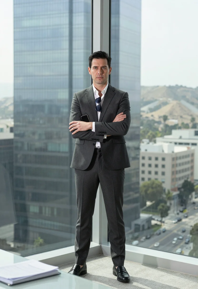 AI century city agent sample — portrait of a man, three-quarter-length portrait of a Wester
