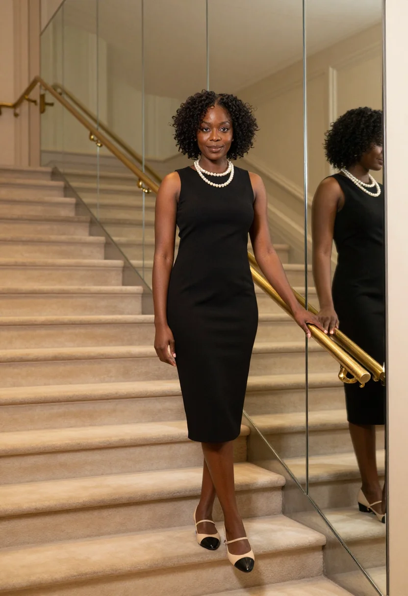 AI chanel cambon sample — portrait of a woman, full-length portrait of a Black French