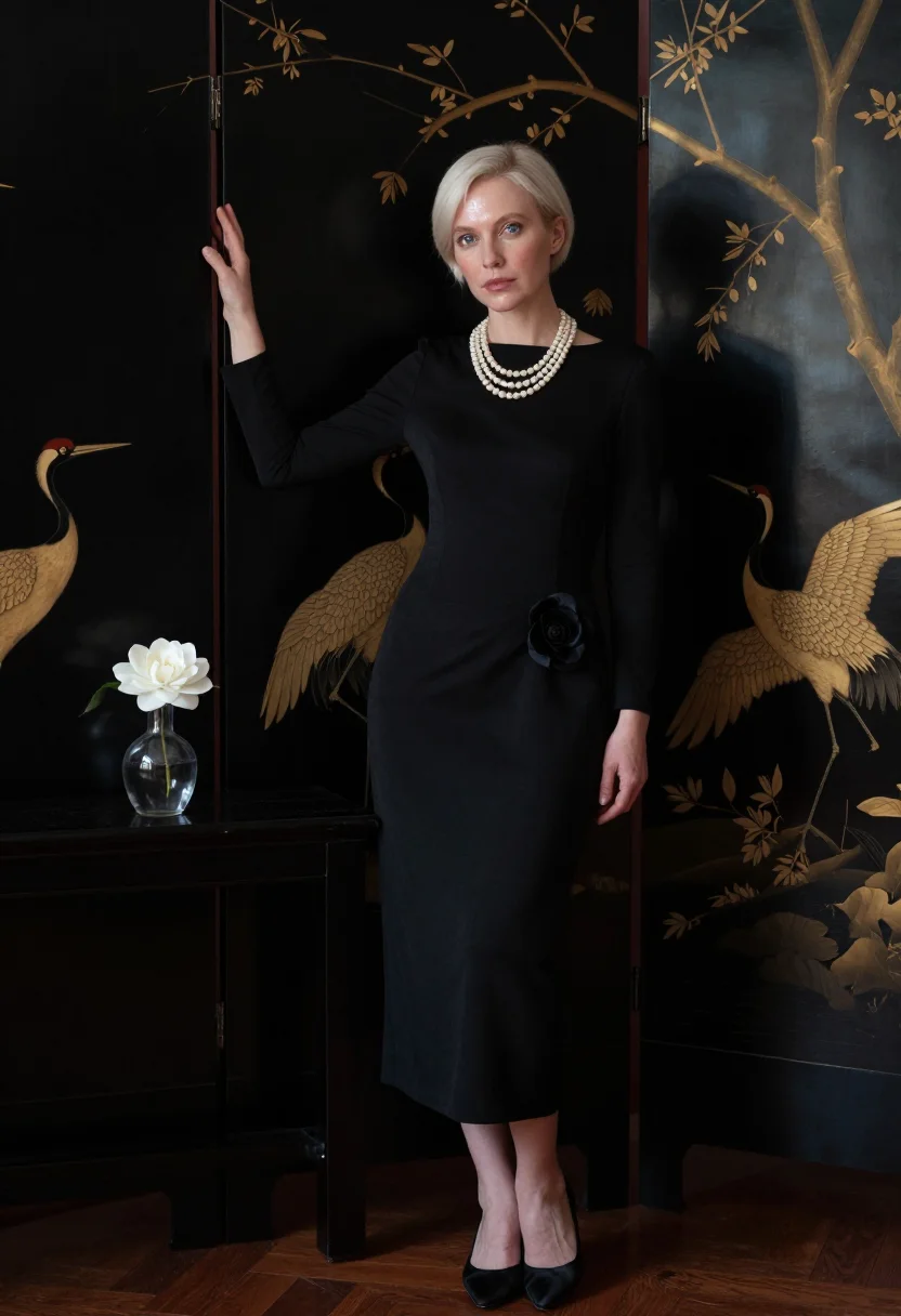 AI chanel noir sample — portrait of a woman, half-length portrait of a Western-Europ