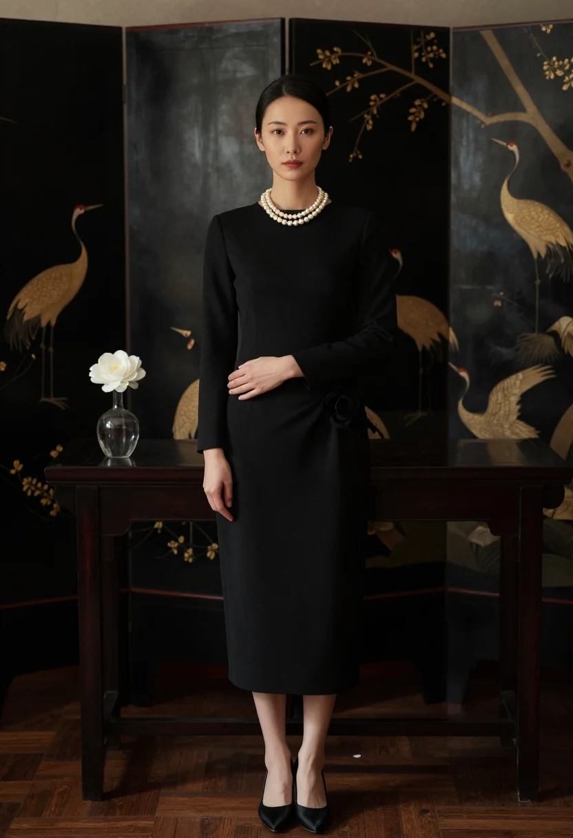 AI chanel noir sample — portrait of a woman, full-length portrait of a Western-Europ