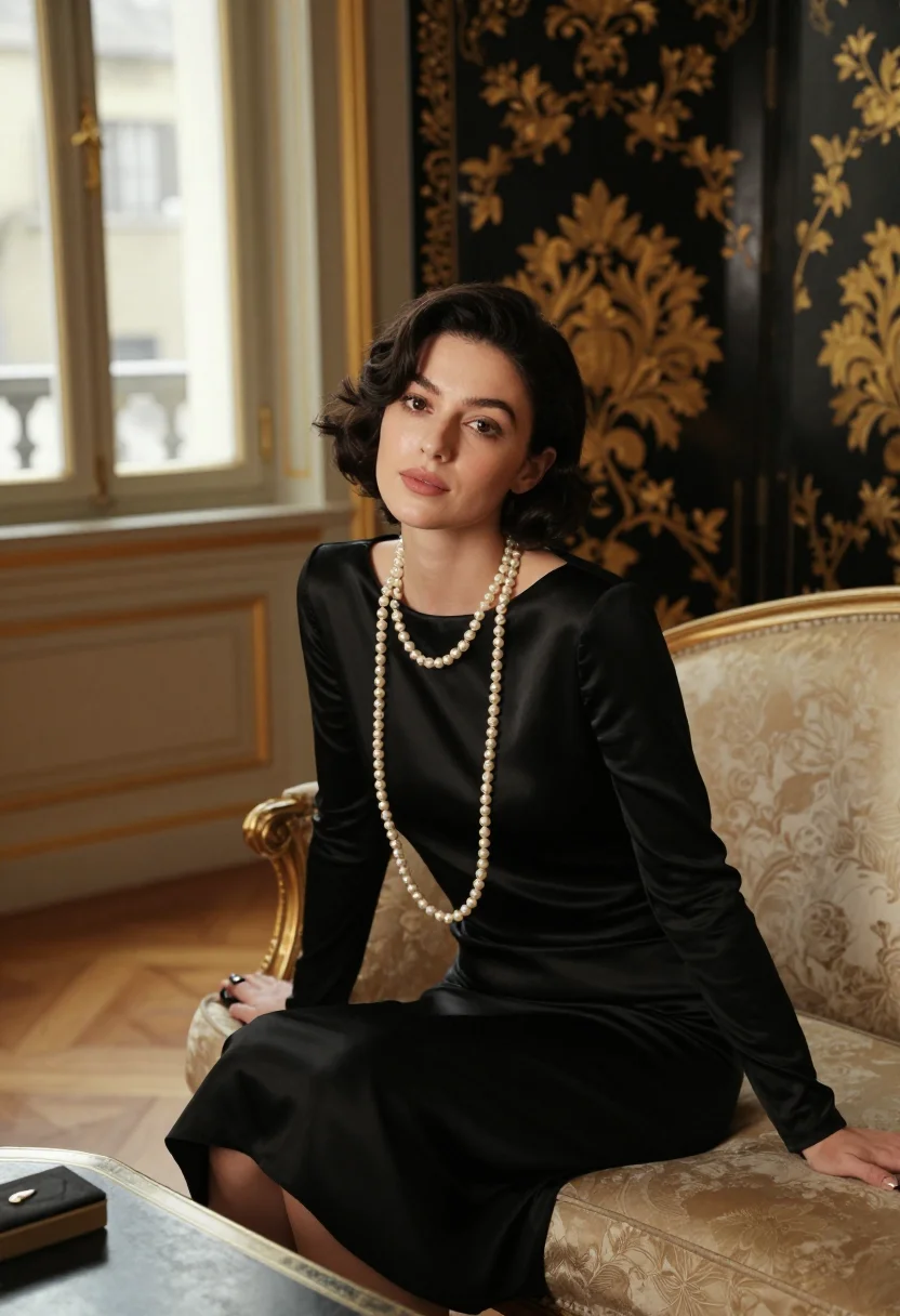 AI chanel ritz sample — portrait of a woman, tight chest-up portrait of a French wom