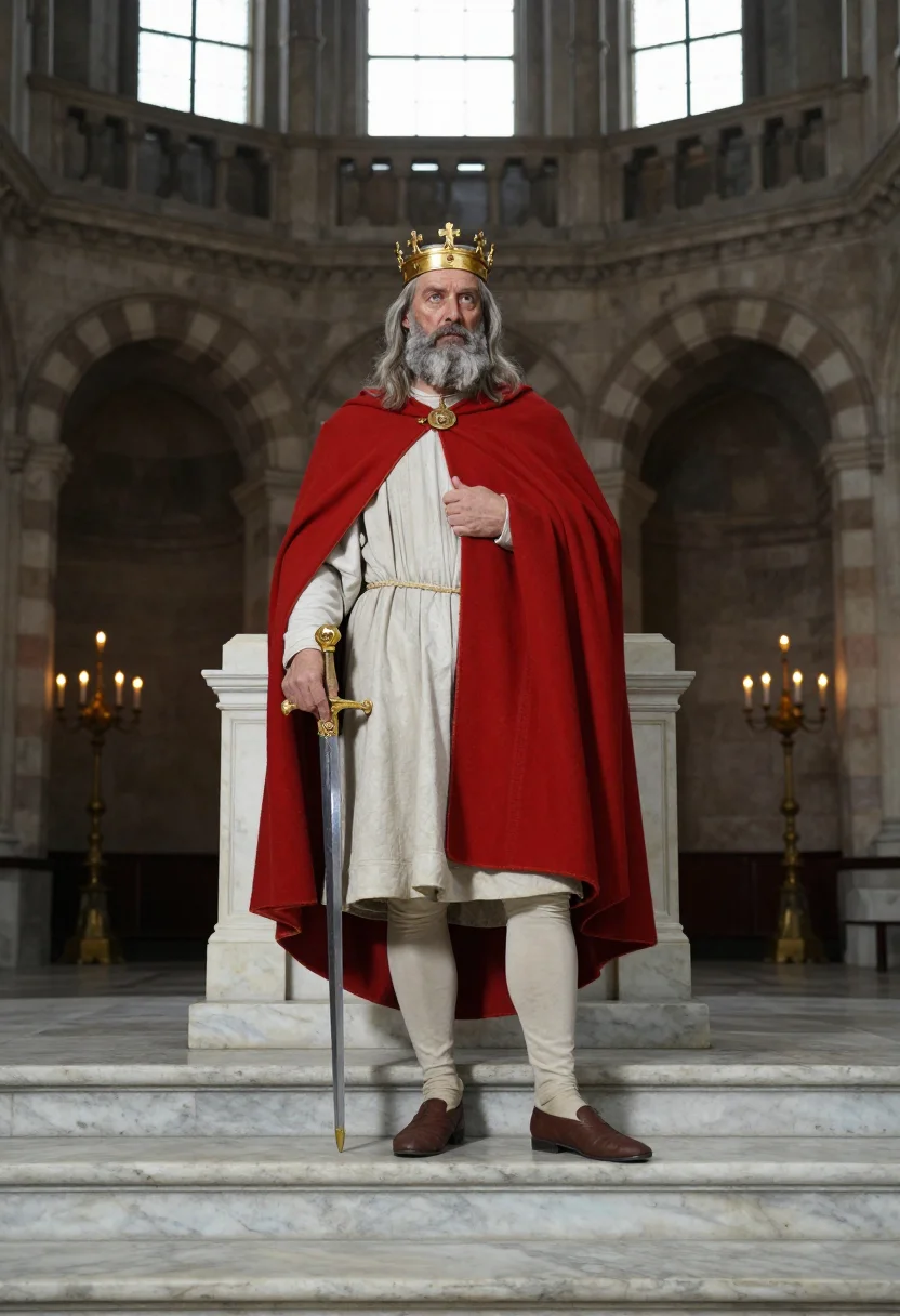 AI charlemagne sample — portrait of a man, three-quarter-length portrait of a Wester