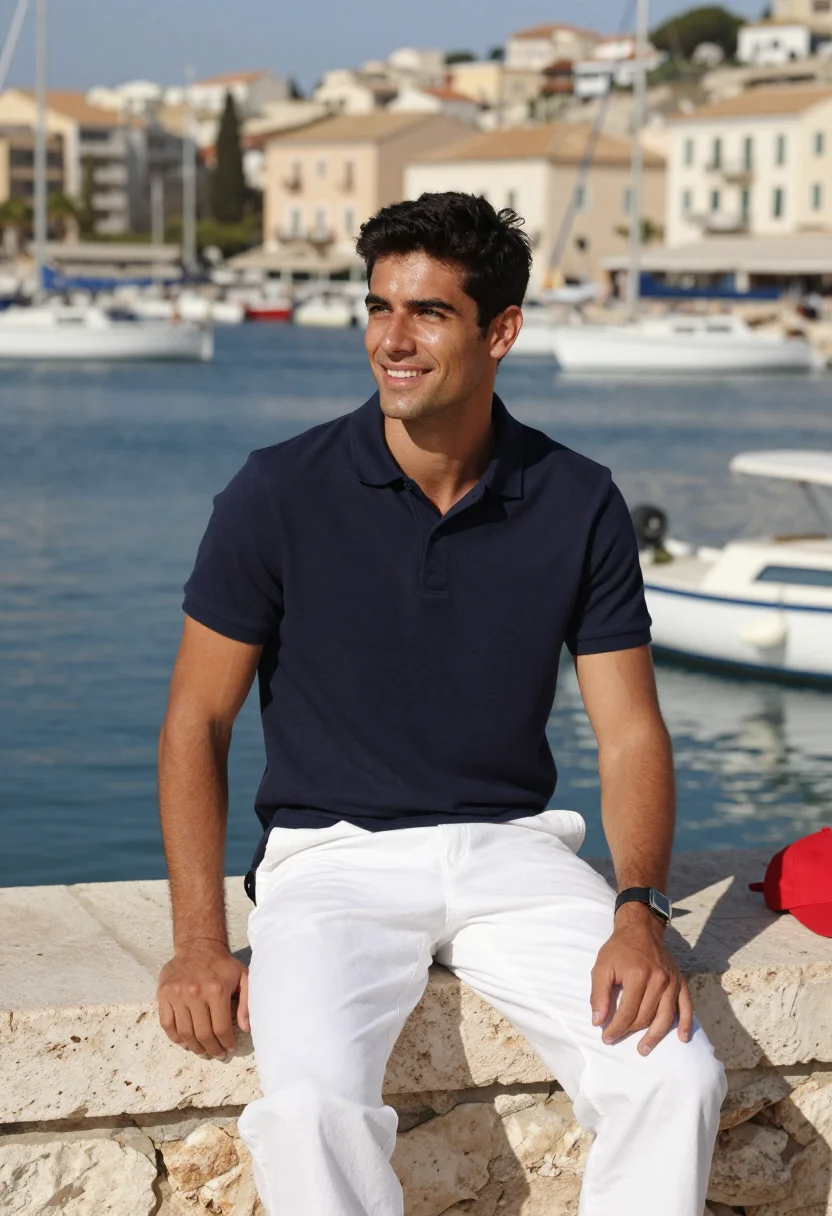 AI charles leclerc monaco sample — editorial portrait photograph, a Mediterranean-European man