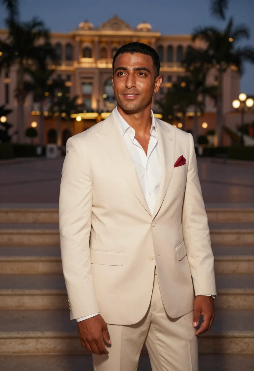 AI charles leclerc monaco sample — editorial portrait photograph, a Middle-Eastern man in his t