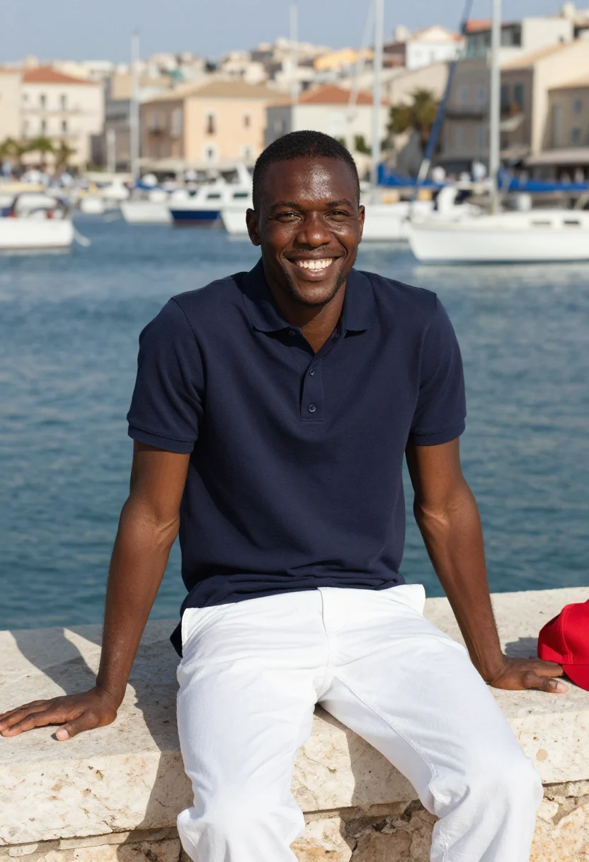 AI charles leclerc monaco sample — editorial portrait photograph, an African man in his late tw