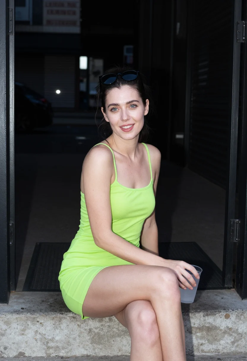 AI charli xcx brat sample — portrait of a woman, three-quarter-length portrait of a West