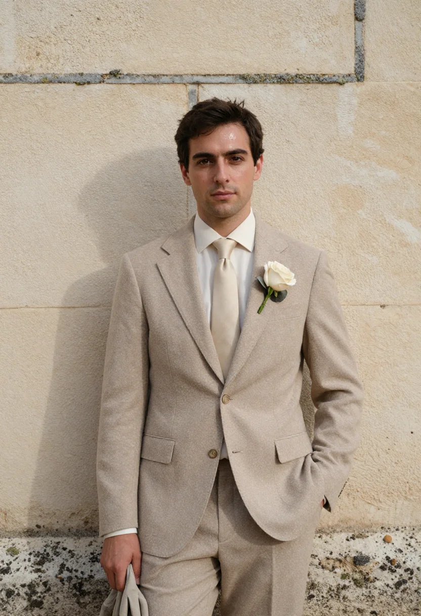 AI chateau wedding november stone sample — portrait of a man, framed half-length from the head to the h