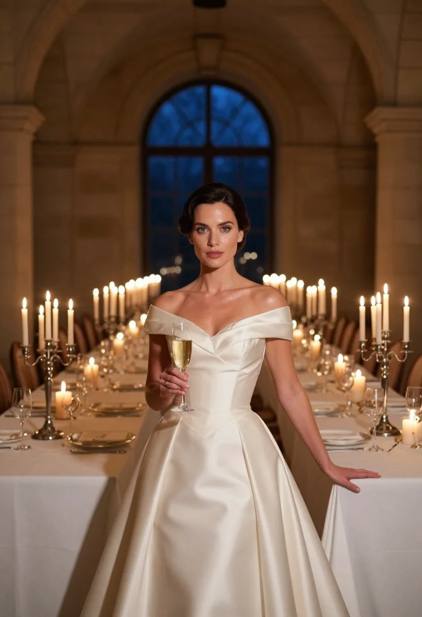 AI chateau wedding sample — portrait of a woman, three-quarter-length portrait of a West