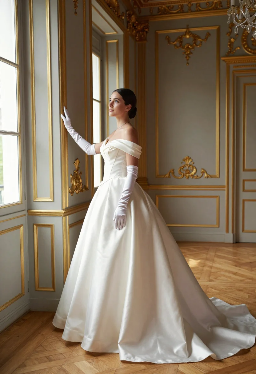AI chateau wedding sample — portrait of a woman, three-quarter-length portrait of a West