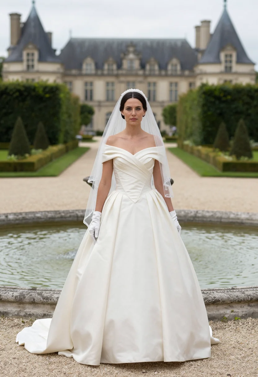 AI chateau wedding sample — portrait of a woman, three-quarter-length portrait of a West