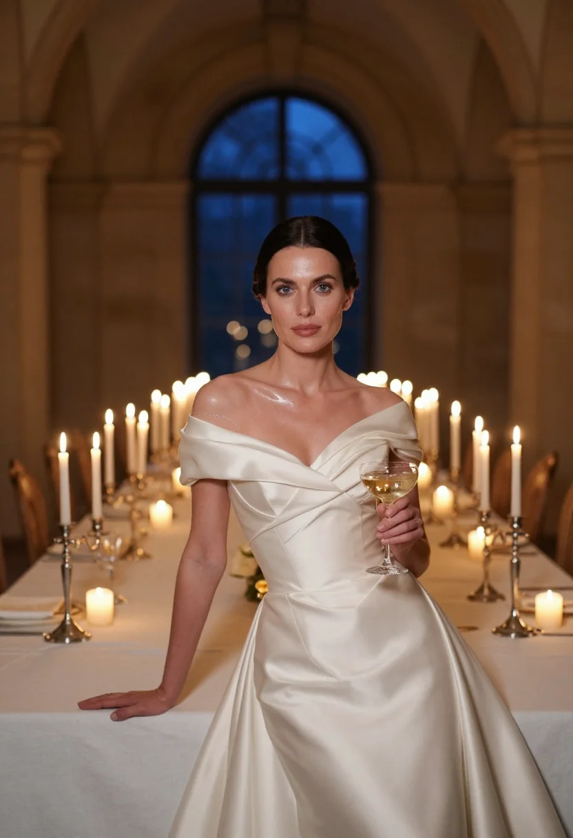 AI chateau wedding sample — portrait of a woman, half-length portrait of a Western-Europ