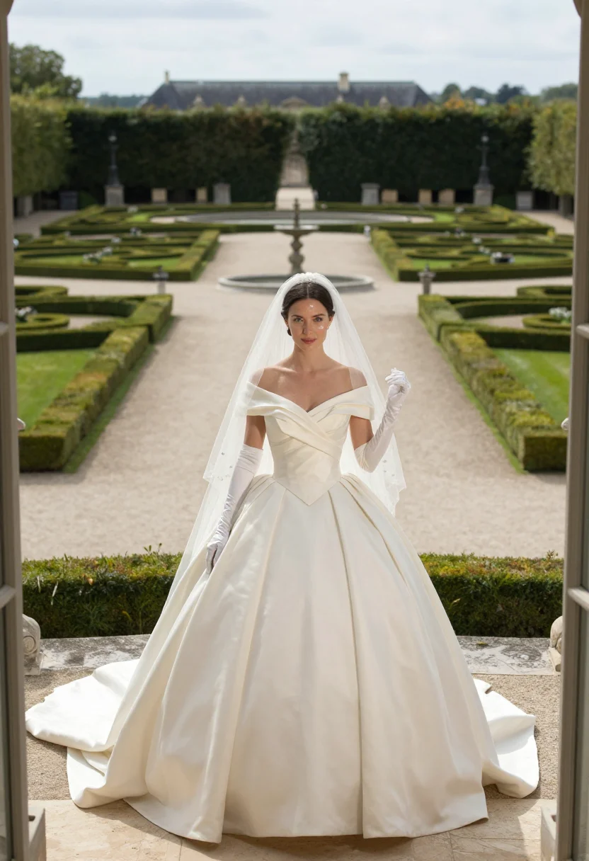 AI chateau wedding sample — portrait of a woman, full-length portrait of a Western-Europ