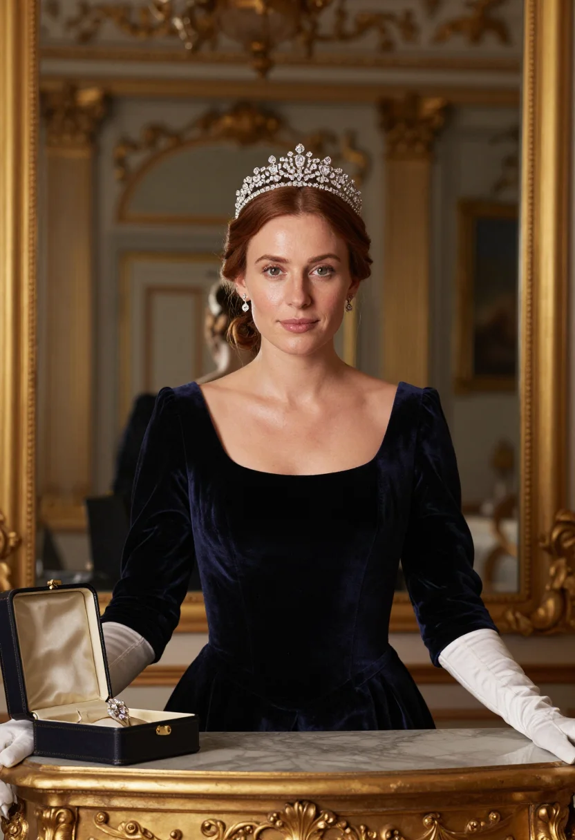 AI chaumet diademe sample — portrait of a woman, chest-up portrait of a Western-European