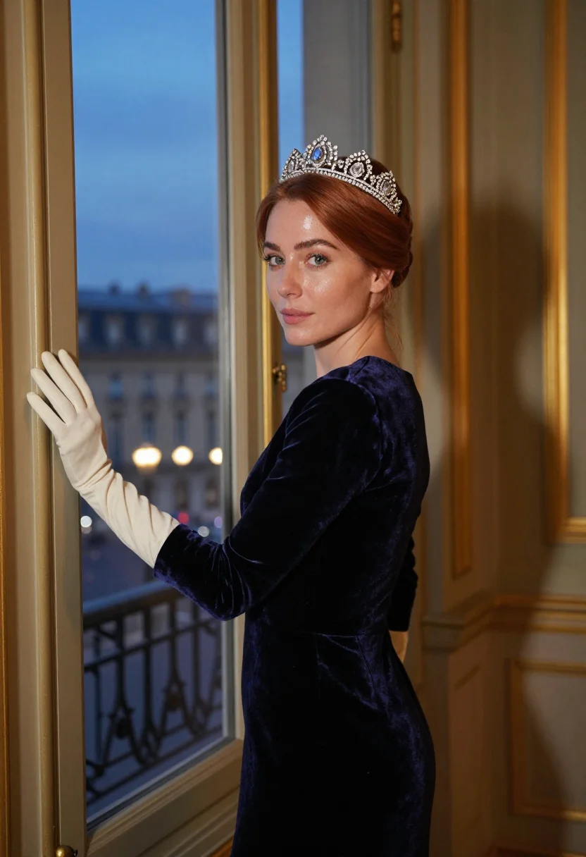 AI chaumet diademe sample — portrait of a woman, three-quarter-length portrait of a West