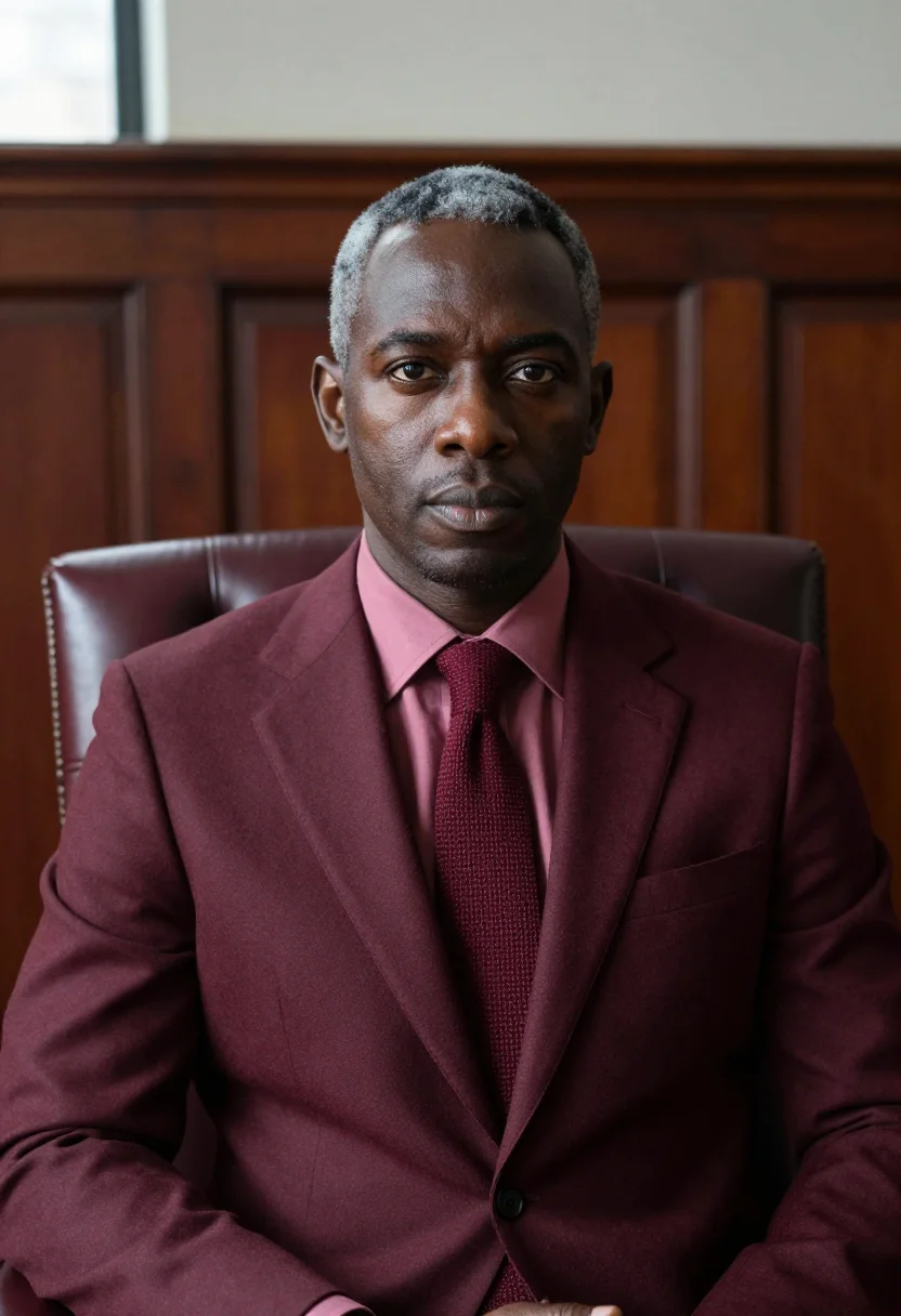 AI cheapside solicitor oxblood sample — portrait of a man, half-length portrait cropped at the lower