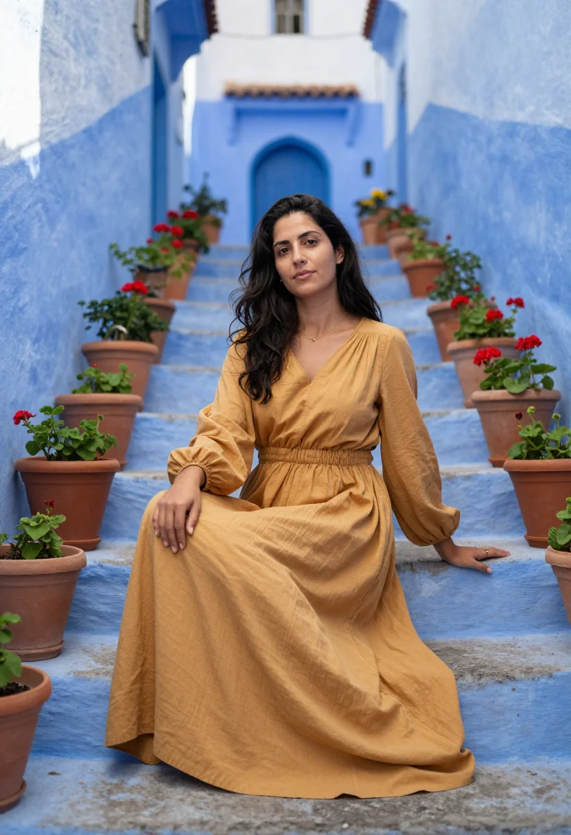 Example portrait from the AI Chefchaouen — Free Preview, Train Once