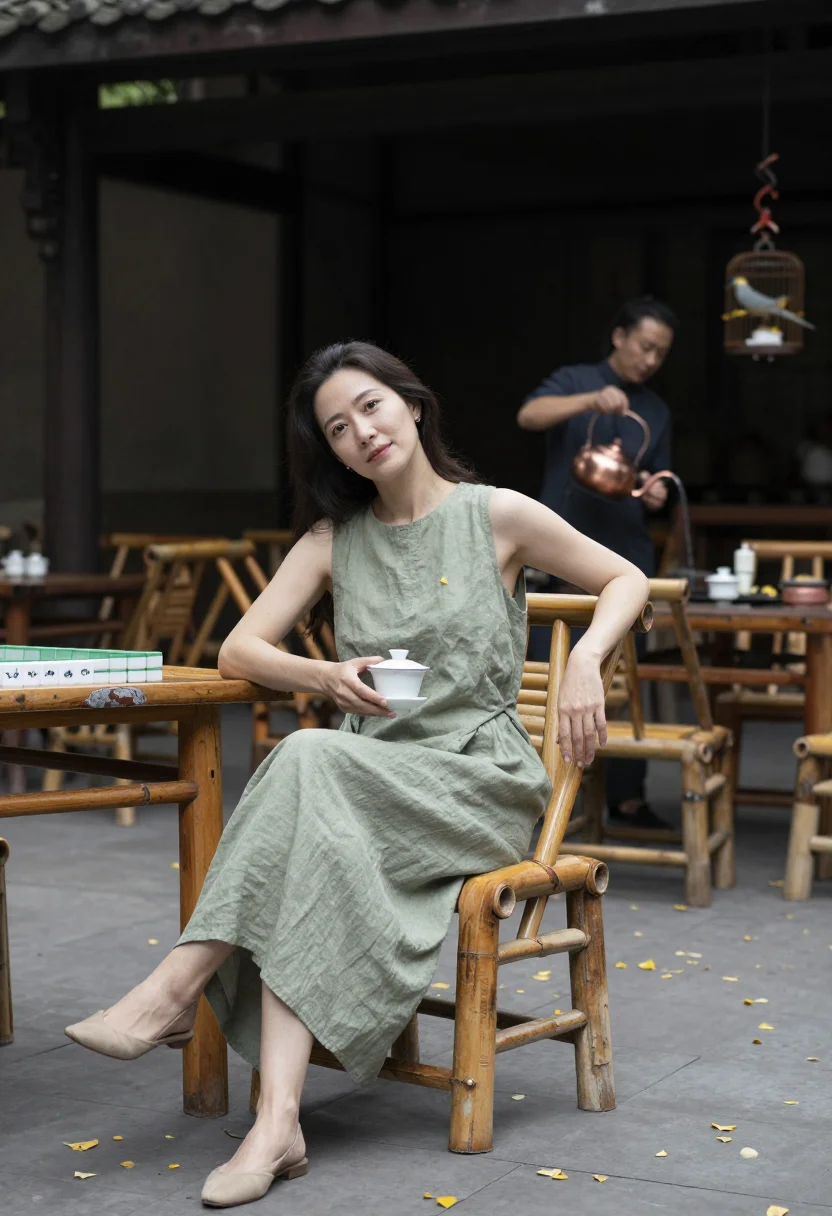 AI chengdu pandas sample — portrait of a woman, full-length portrait of a Western-Europ