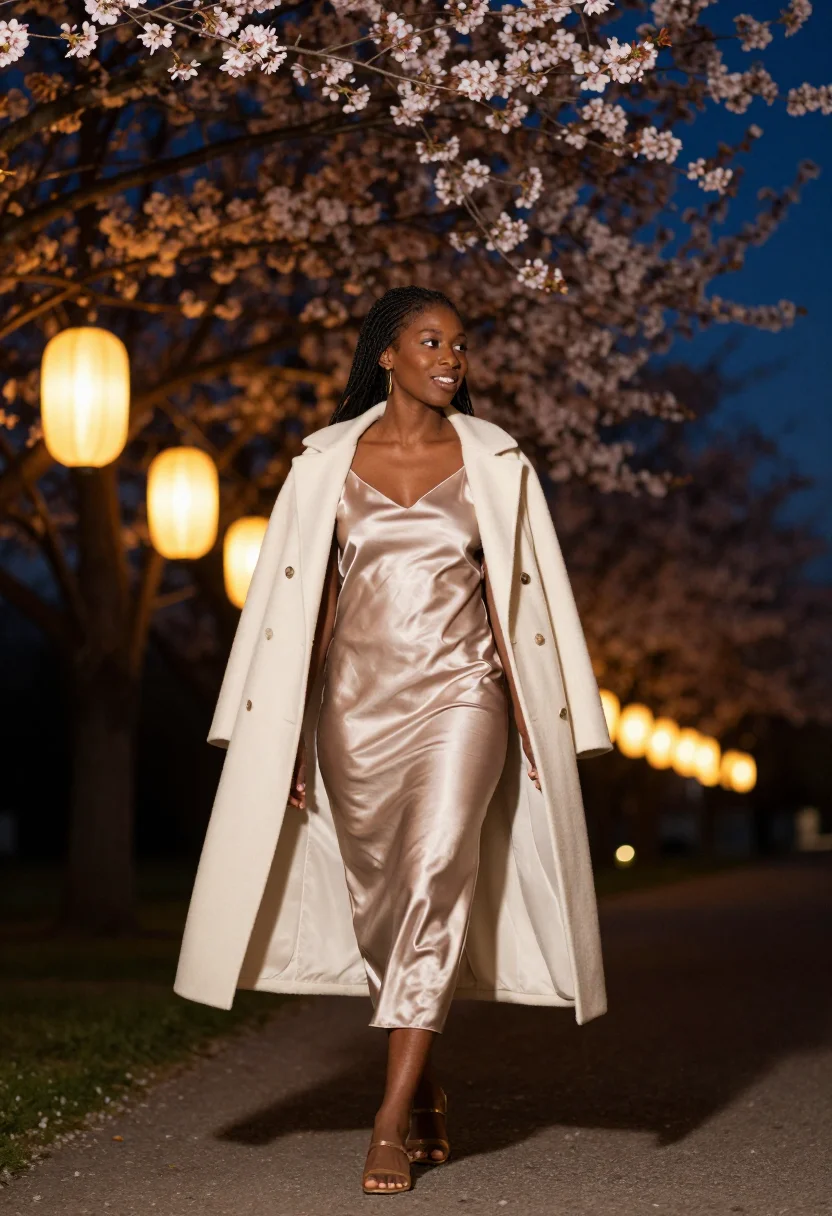 AI cherry blossom sample — portrait of a woman, three-quarter-length portrait of a Blac