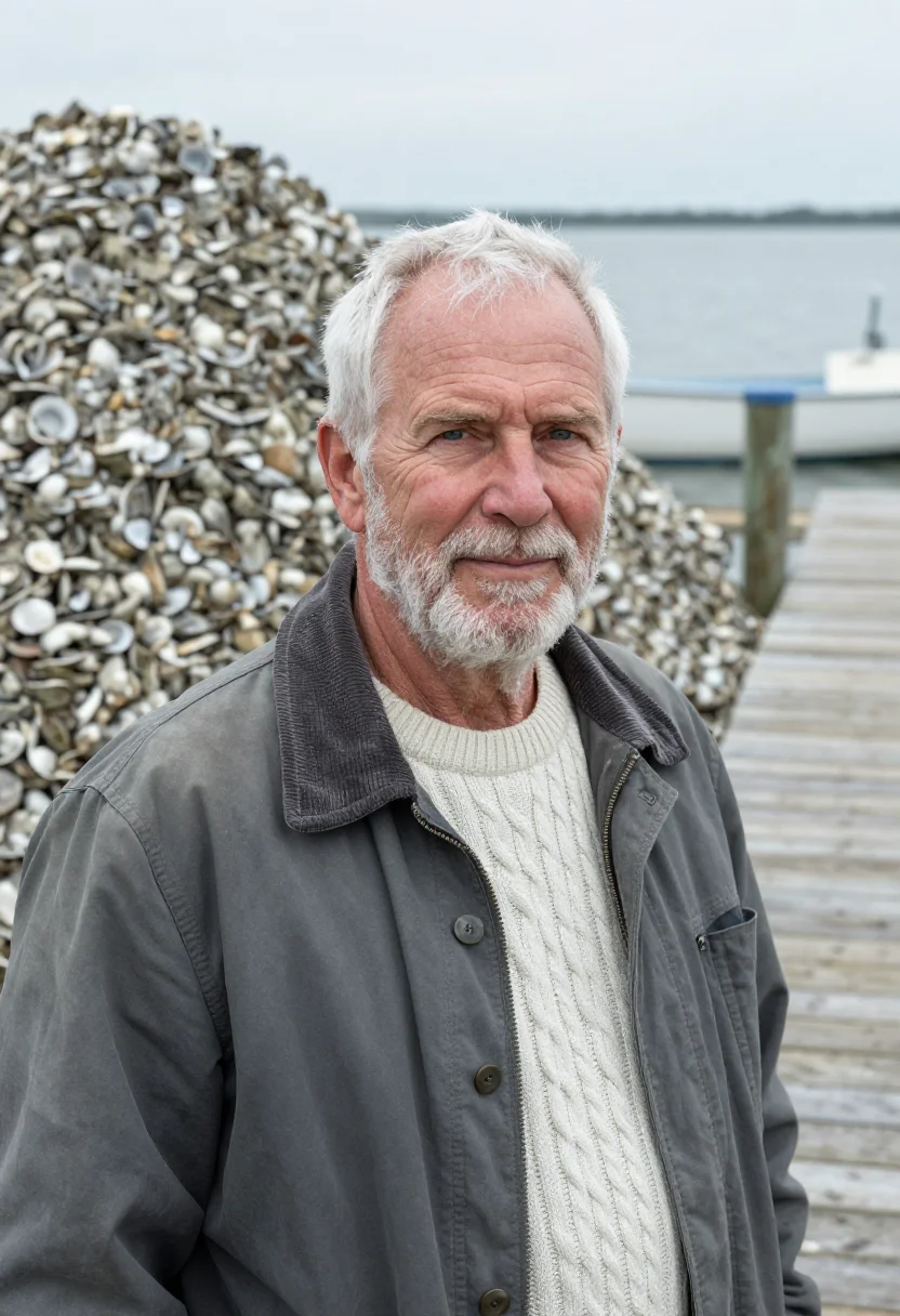 AI chesapeake waterman oyster grey sample — portrait of a man, white American, of old Chesapeake island