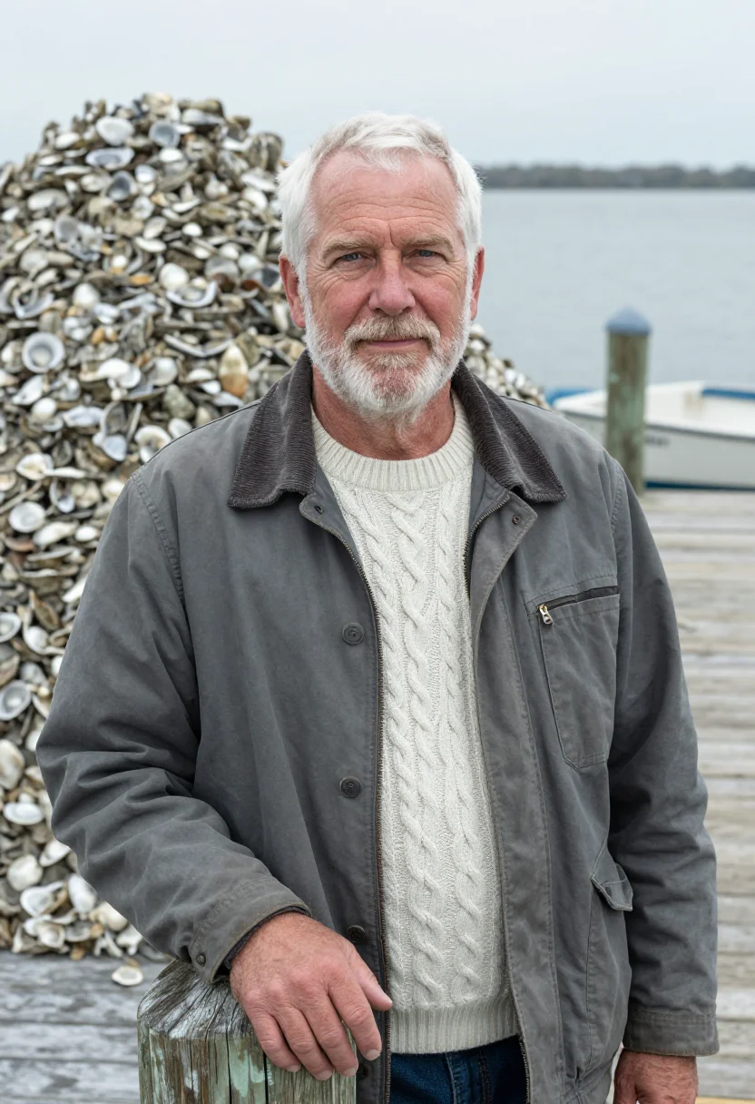 AI chesapeake waterman oyster grey sample — portrait of a man, white American, of old Chesapeake island