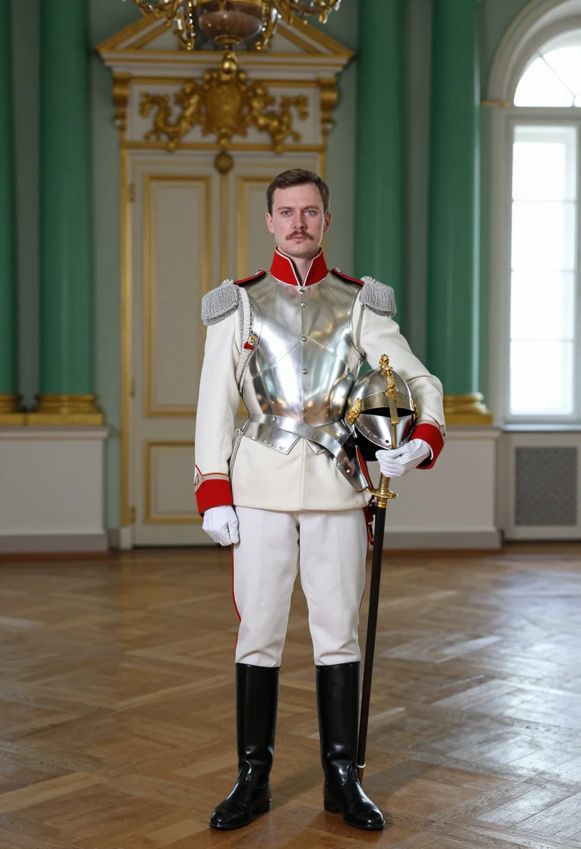 AI chevalier garde sample — portrait of a man, full-length standing portrait of a Russia