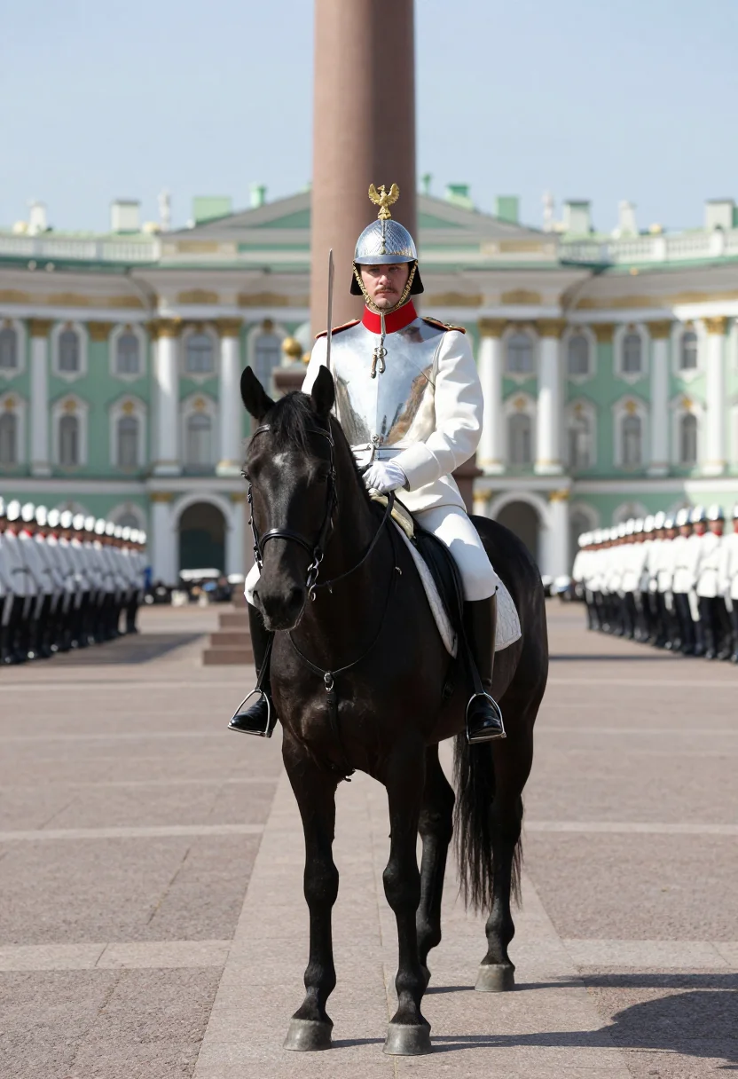 AI chevalier garde sample — portrait of a man, full-length mounted portrait of a Russian