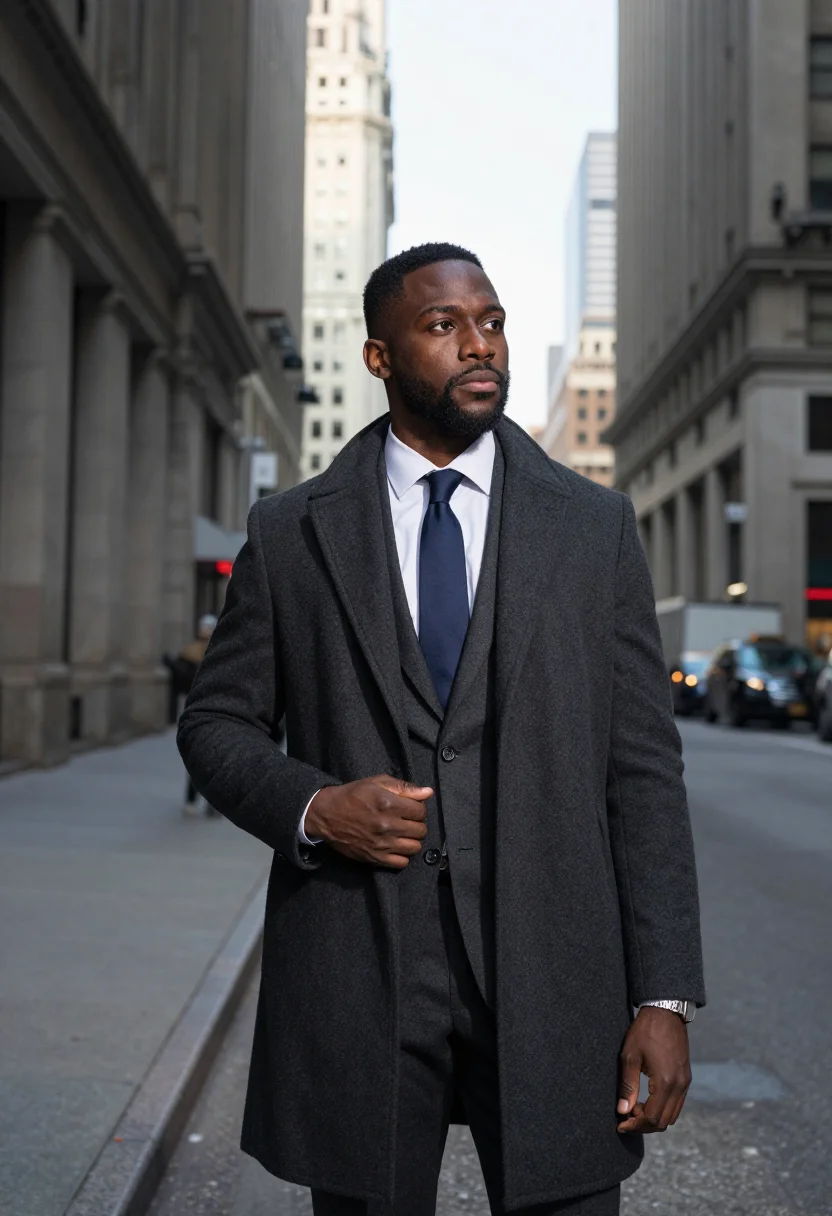 AI chicago board of trade sample — portrait of a man, waist-up portrait of an African-American