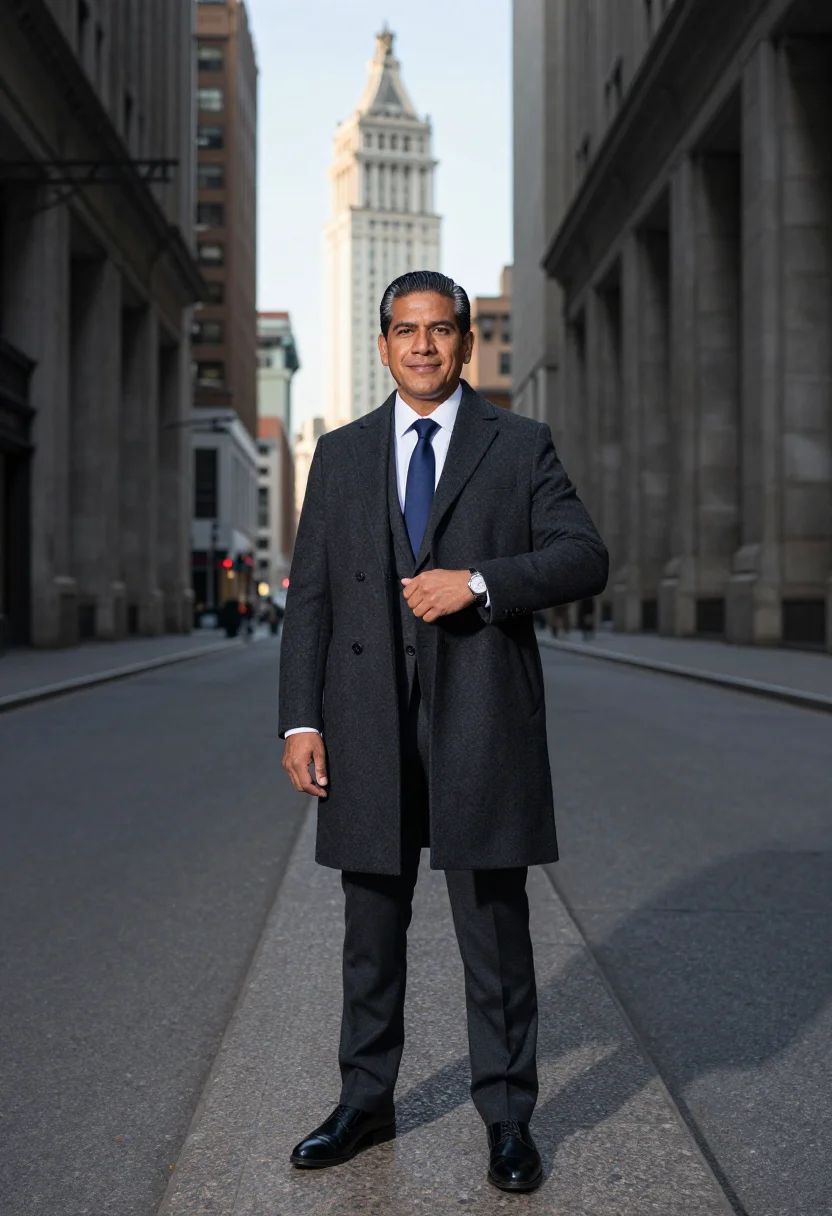 AI chicago board of trade sample — portrait of a man, full-length portrait of a Latin-American