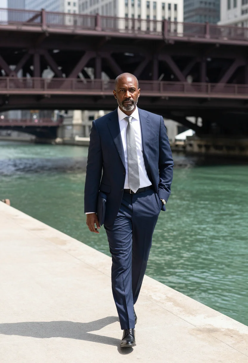 AI chicago board of trade sample — portrait of a man, full-length portrait of an African-Americ