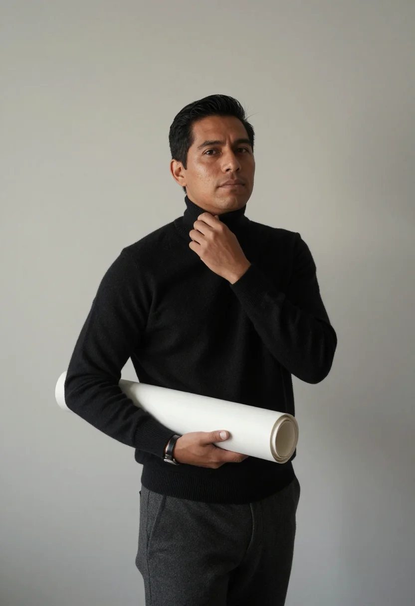 AI chicago drafting room sample — portrait of a man, half-length portrait of a Mexican-America
