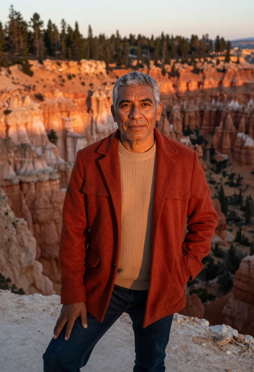 AI chihuahua copper canyon geologist red rock sample — portrait of a man, an Afro-Mexican geologist in his early fi