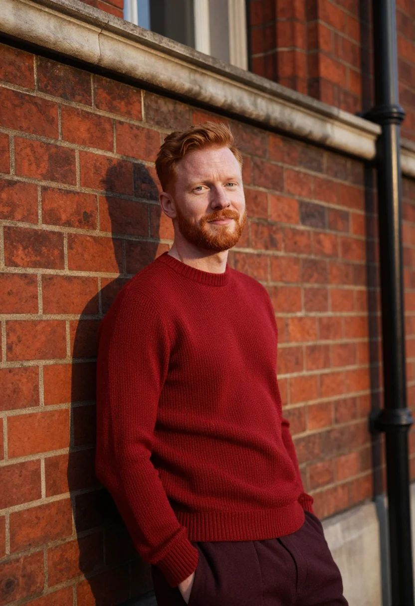 AI chiltern firehouse marylebone red brick courtyard sample — portrait of a man, a Scottish guest in his late thirties wit