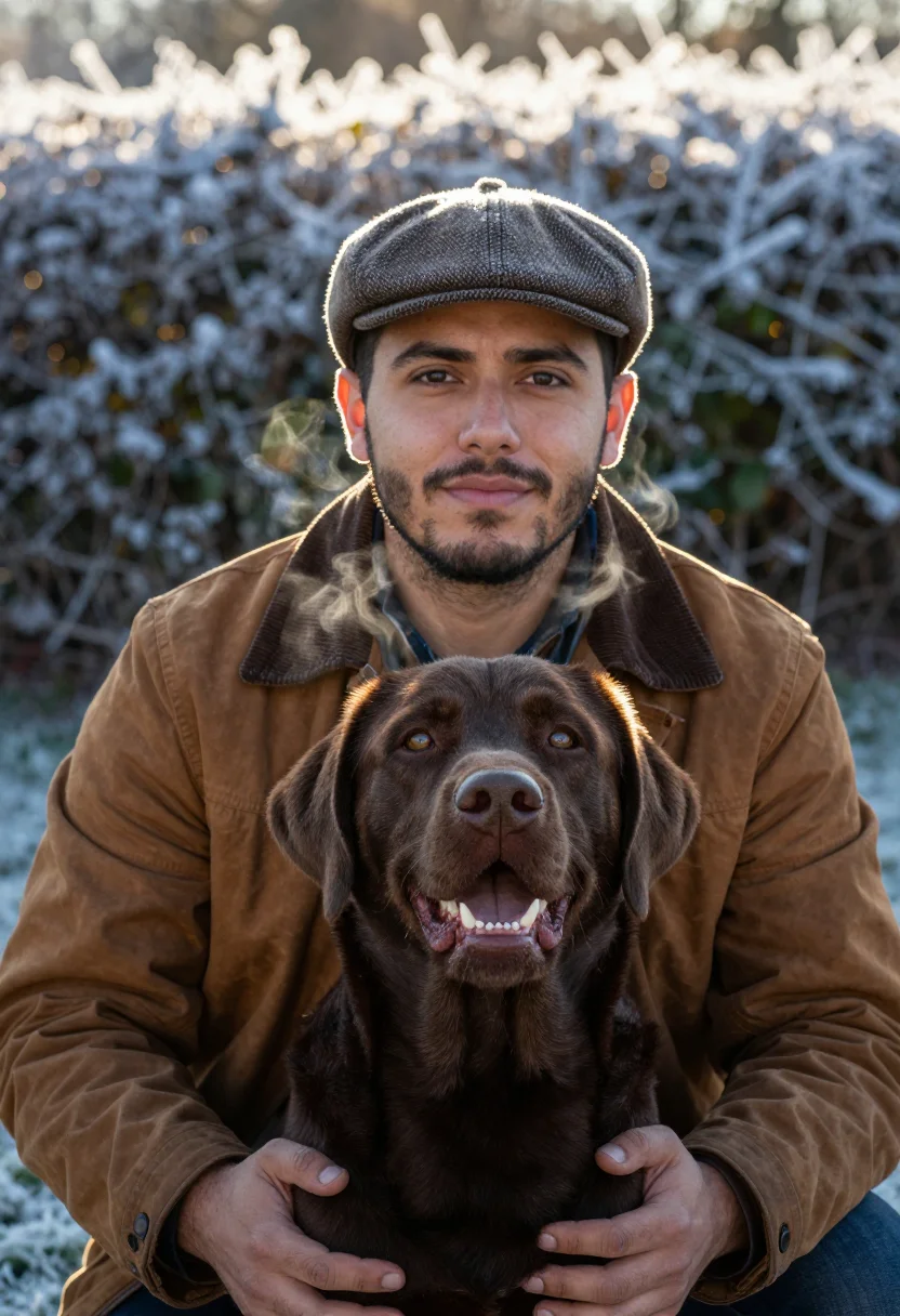 AI chocolate lab brown sample — portrait of a man, head-and-shoulders portrait of a Latin-Am