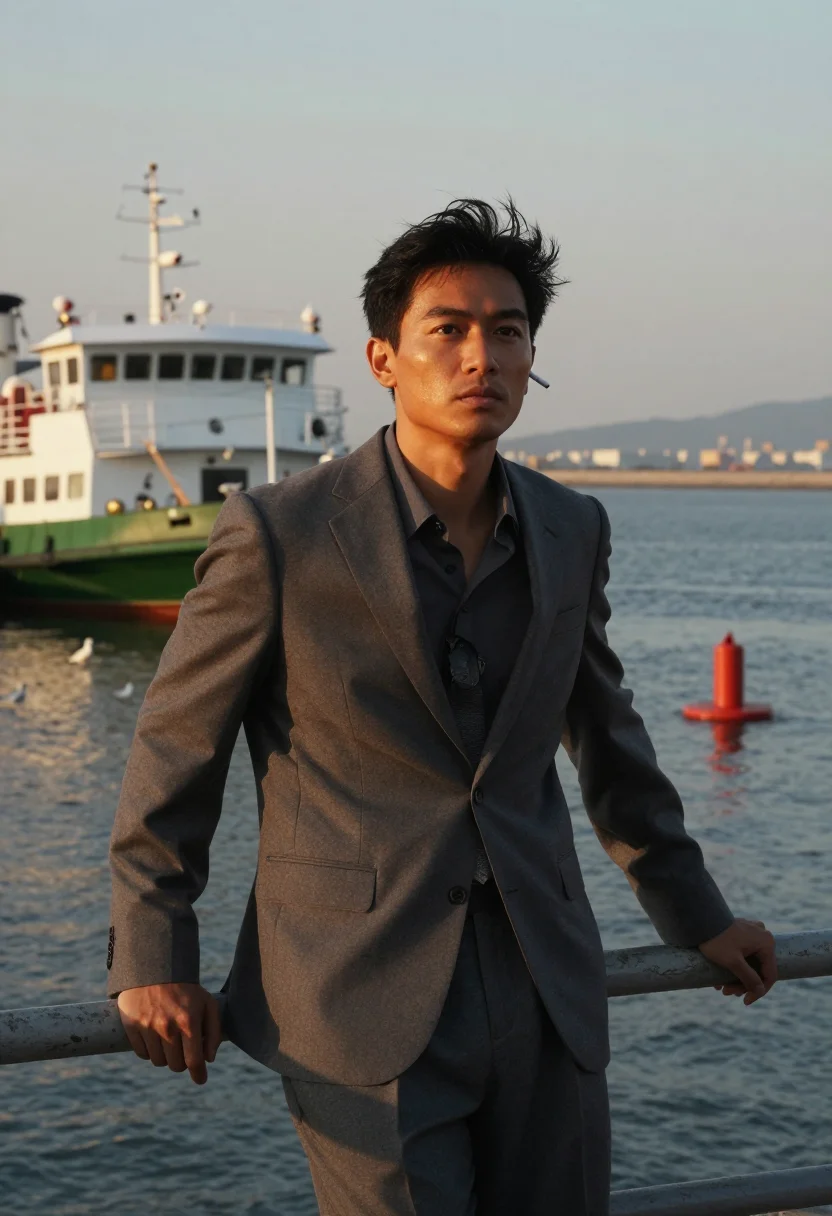 AI chow yun fat sample — portrait of a man, half-length portrait of a man of Southern