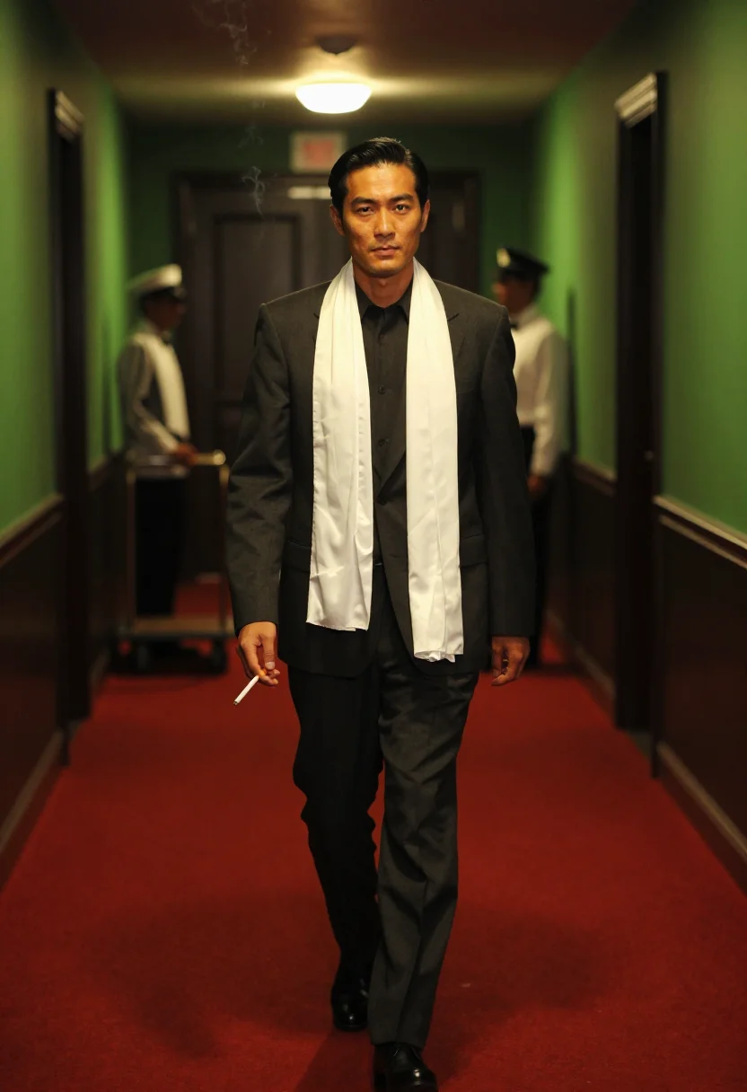 AI chow yun fat sample — portrait of a man, three-quarter-length portrait of a man of