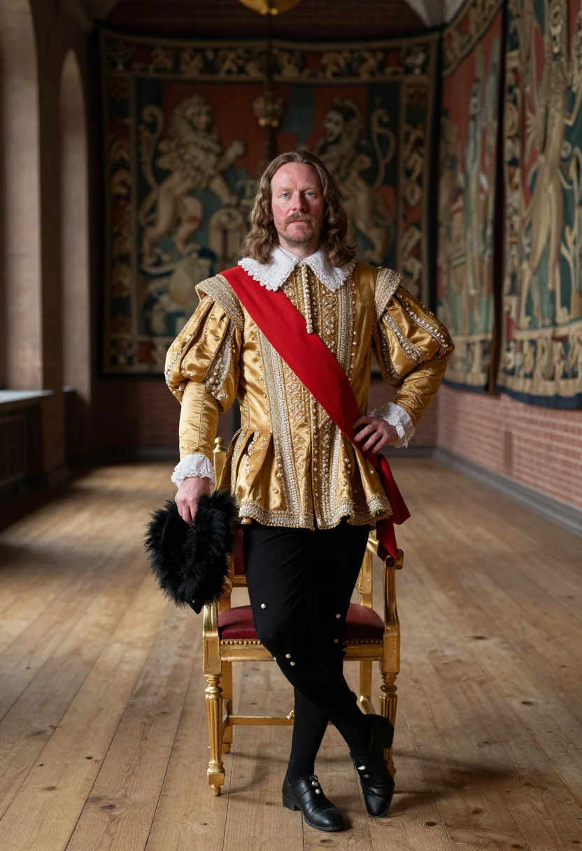 AI christian iv rosenborg sample — portrait of a man, full-length portrait of a Danish man in h