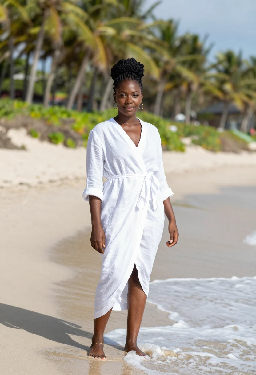AI christmas in lagos sample — portrait of a woman, Nigerian, in her late twenties, with de