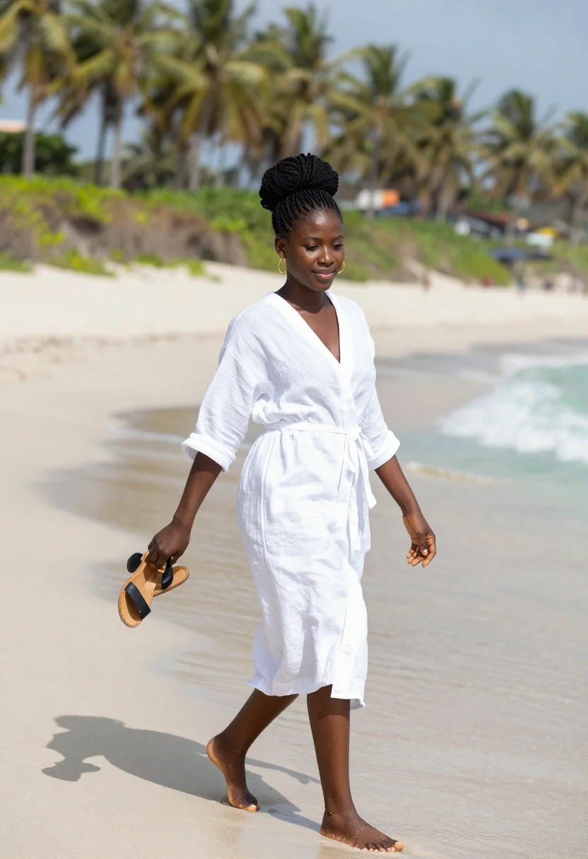 AI christmas in lagos sample — portrait of a woman, Nigerian, in her late twenties, with de