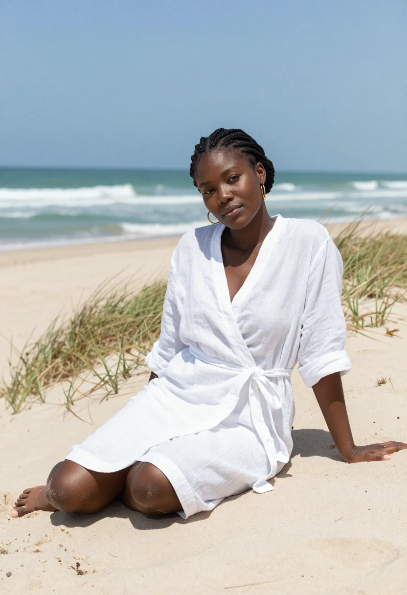 AI christmas in lagos sample — portrait of a woman, Nigerian, in her late twenties, with de