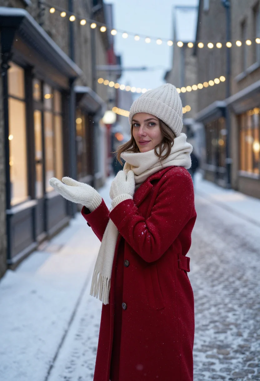 AI christmas in quebec sample — portrait of a woman, three-quarter-length portrait of a woma
