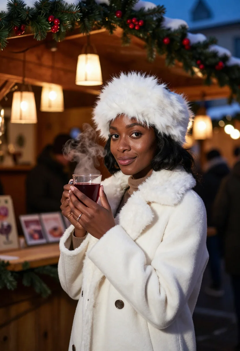 AI christmas in quebec sample — portrait of a woman, close half-length portrait of a woman o