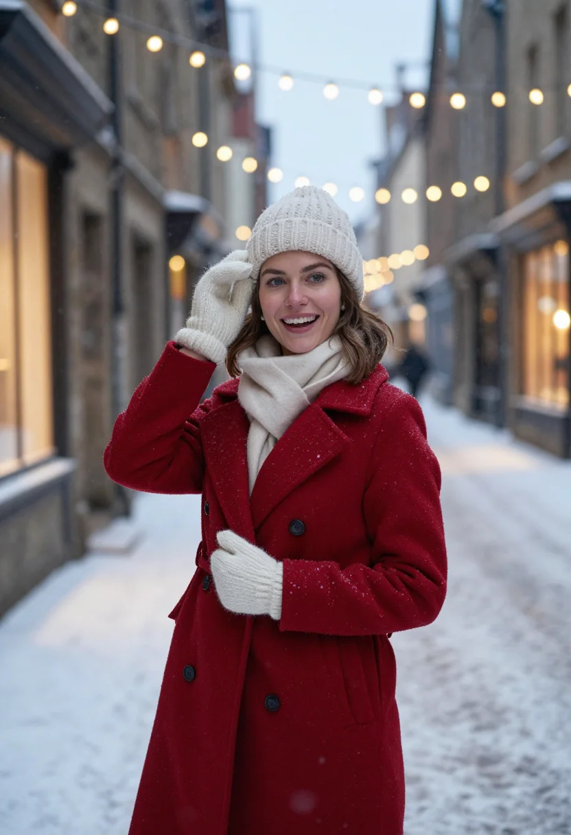 AI christmas in quebec sample — portrait of a woman, half-length portrait of a woman of West