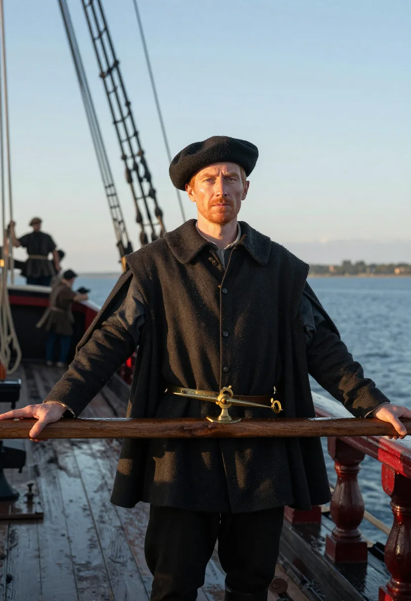 AI christopher columbus sample — portrait of a man, low three-quarter-length portrait of a Ge