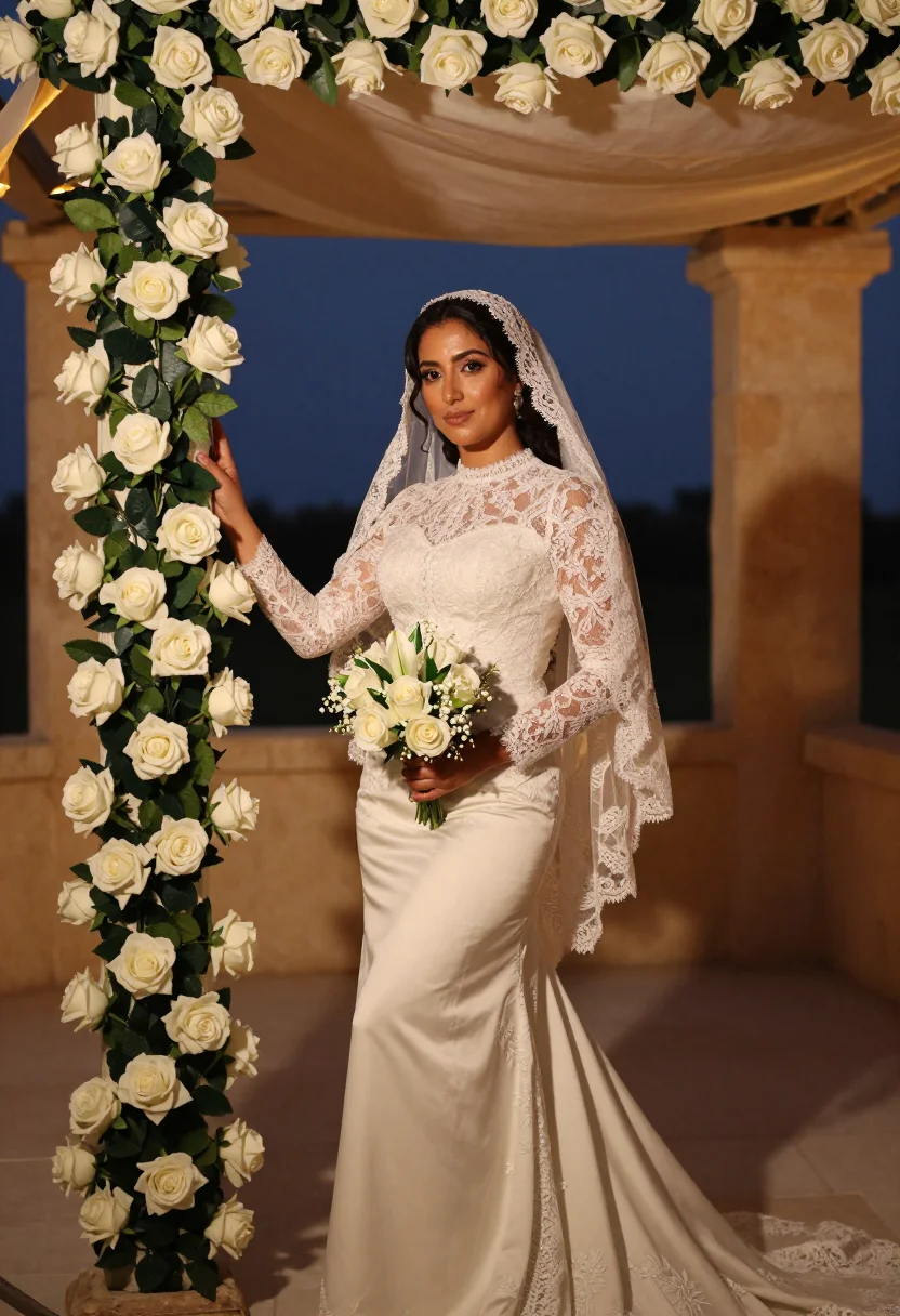 AI chuppah sample — portrait of a woman, three-quarter-length portrait of an Ash
