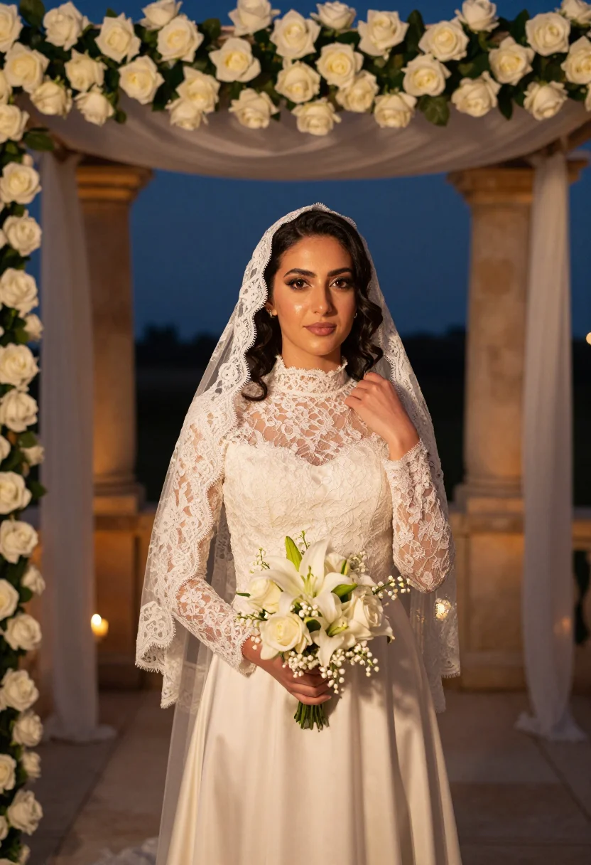 AI chuppah sample — portrait of a woman, chest-up portrait of an Ashkenazi Jewis