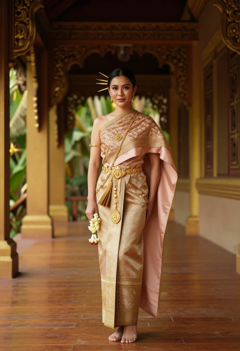 AI chut thai sample — portrait of a woman, full-length portrait of a Thai woman wi